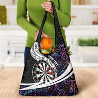 Personalized NZ Darts Grocery Bag Paua Shell Maori Koru Whakairo - Purple - Polynesian Pride