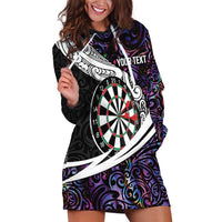 Personalized NZ Darts Hoodie Dress Paua Shell Maori Koru Whakairo - Purple LT7 Purple - Polynesian Pride
