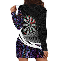 Personalized NZ Darts Hoodie Dress Paua Shell Maori Koru Whakairo - Purple LT7 - Polynesian Pride