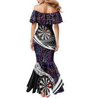 Personalized NZ Darts Mermaid Dress Paua Shell Maori Koru Whakairo - Purple - Polynesian Pride