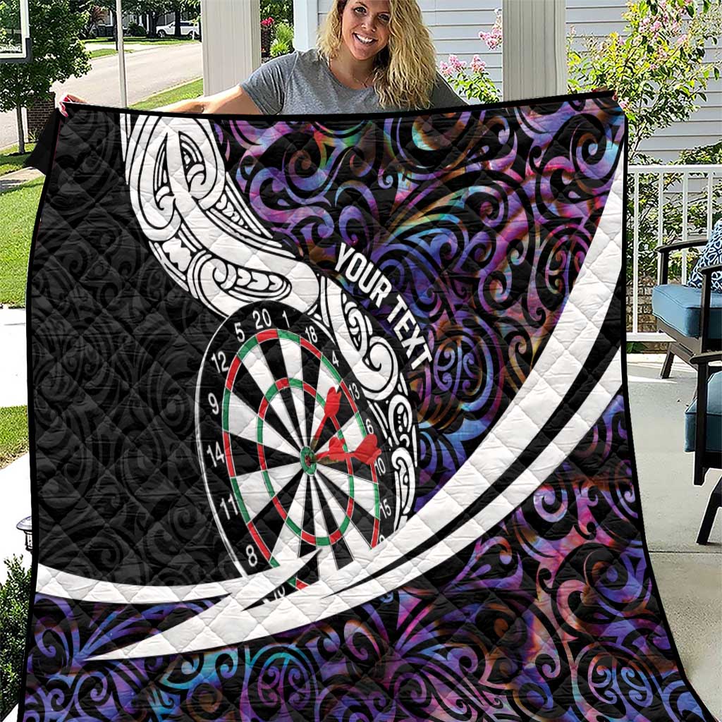 Personalized NZ Darts Quilt Paua Shell Maori Koru Whakairo - Purple LT7 Purple - Polynesian Pride