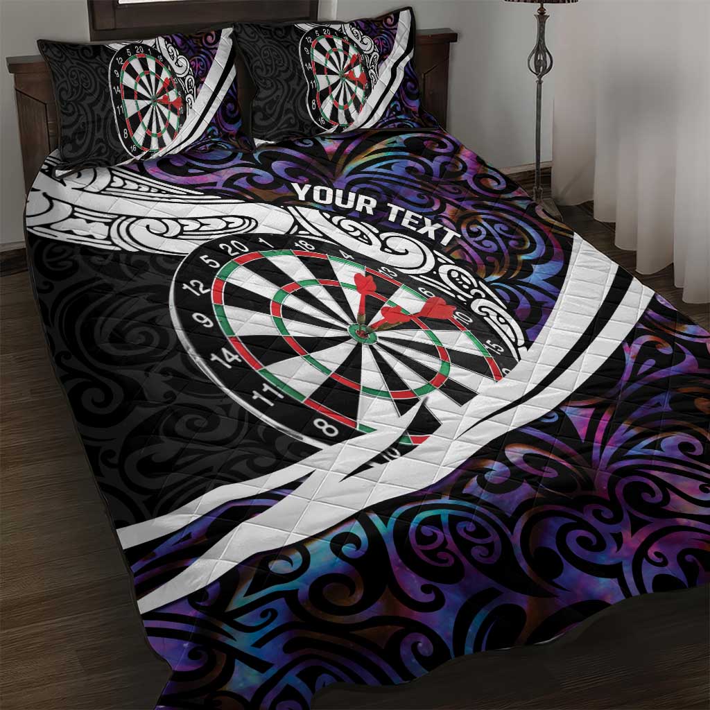 Personalized NZ Darts Quilt Bed Set Paua Shell Maori Koru Whakairo - Purple LT7 Purple - Polynesian Pride