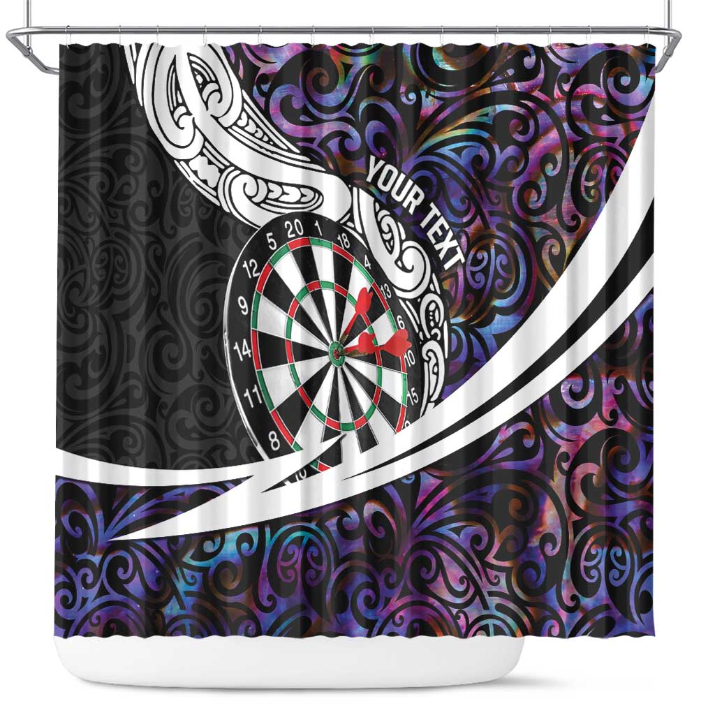 Personalized NZ Darts Shower Curtain Paua Shell Maori Koru Whakairo - Purple LT7 Purple - Polynesian Pride