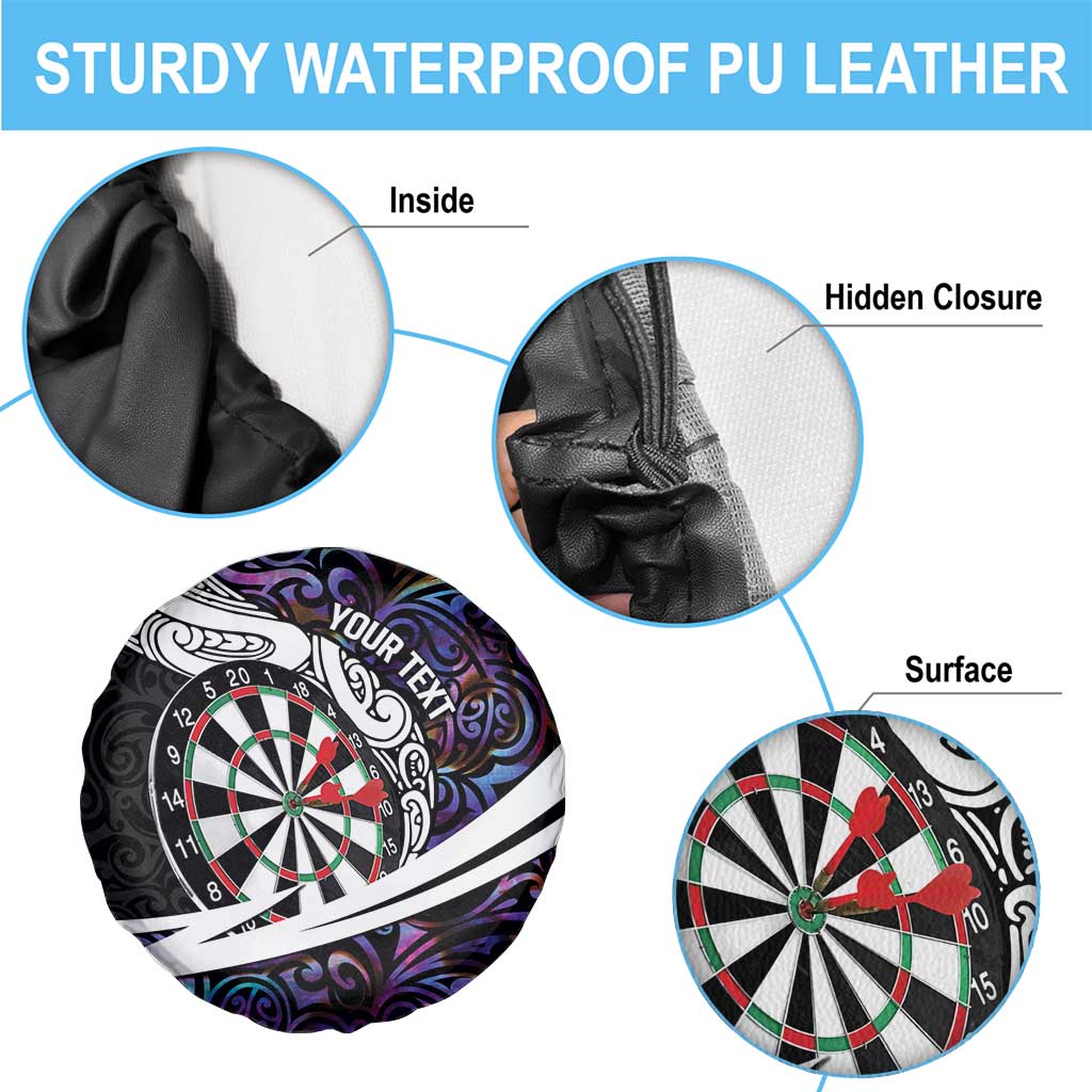 Personalized NZ Darts Spare Tire Cover Paua Shell Maori Koru Whakairo - Purple LT7 - Polynesian Pride
