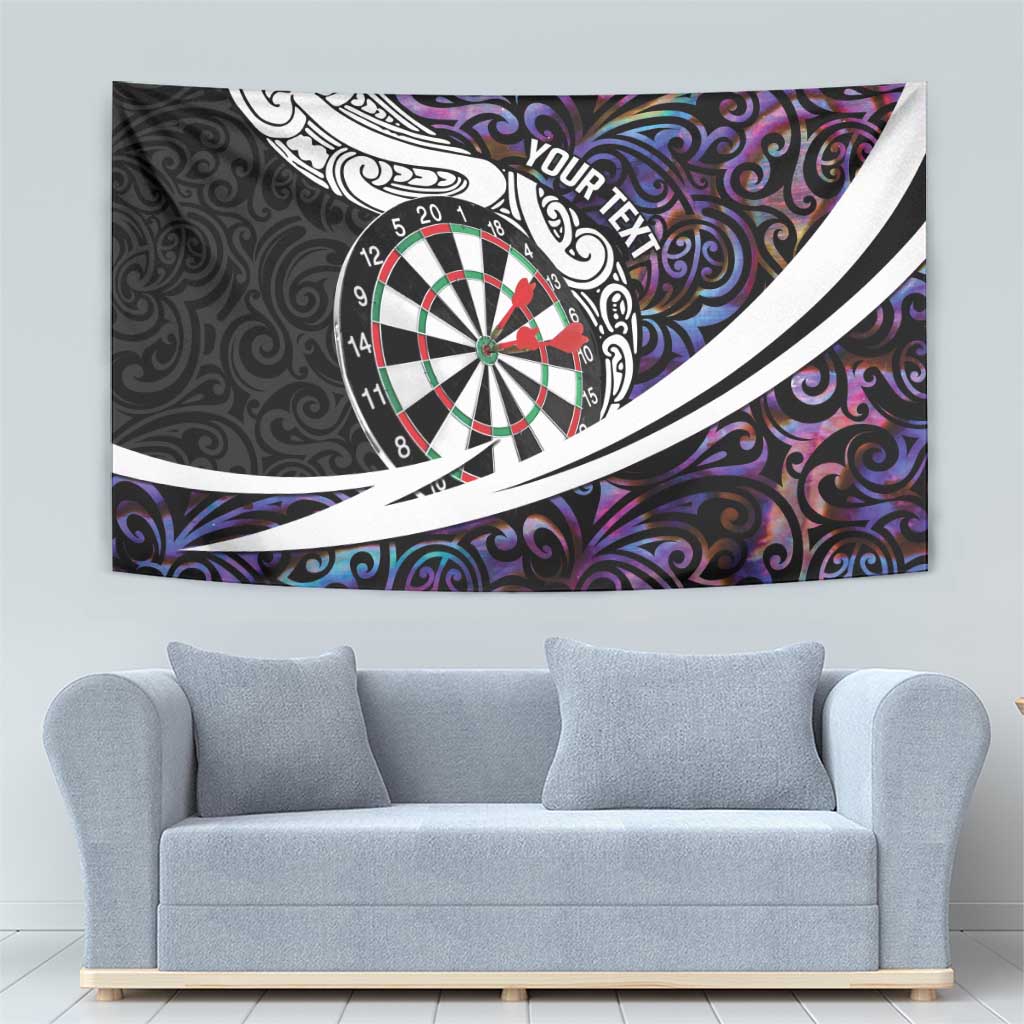 Personalized NZ Darts Tapestry Paua Shell Maori Koru Whakairo - Purple - Polynesian Pride