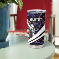 Personalized NZ Darts Tumbler Cup Paua Shell Maori Koru Whakairo - Purple - Polynesian Pride