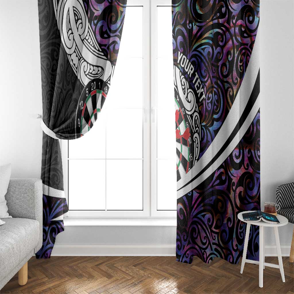 Personalized NZ Darts Window Curtain Paua Shell Maori Koru Whakairo - Purple - Polynesian Pride