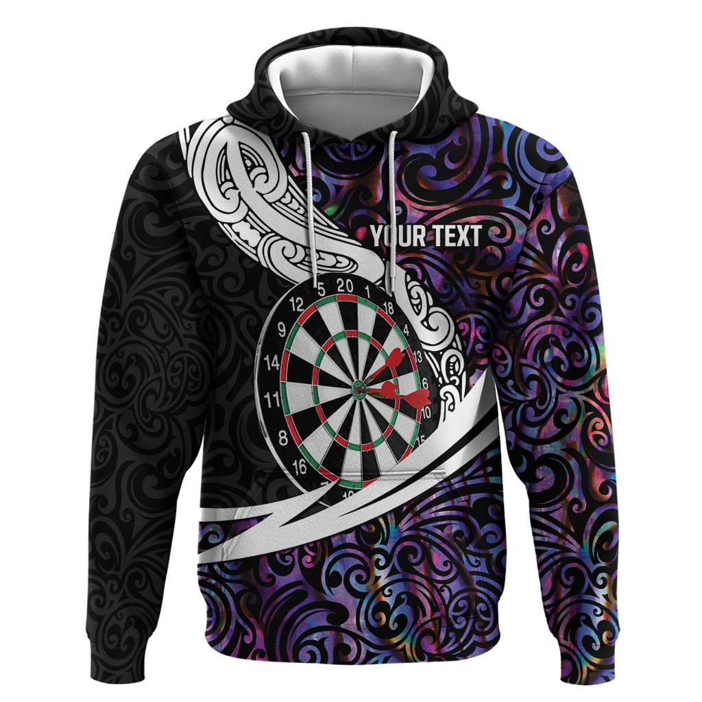 Personalized NZ Darts Zip Hoodie Paua Shell Maori Koru Whakairo - Purple LT7 Pullover Hoodie Purple - Polynesian Pride