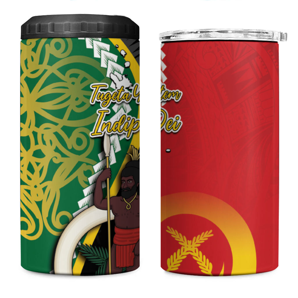 Ni-Vanuatu Indipendens Dei Celebretem 4 in 1 Can Cooler Tumbler Yumi Yumi Yumi