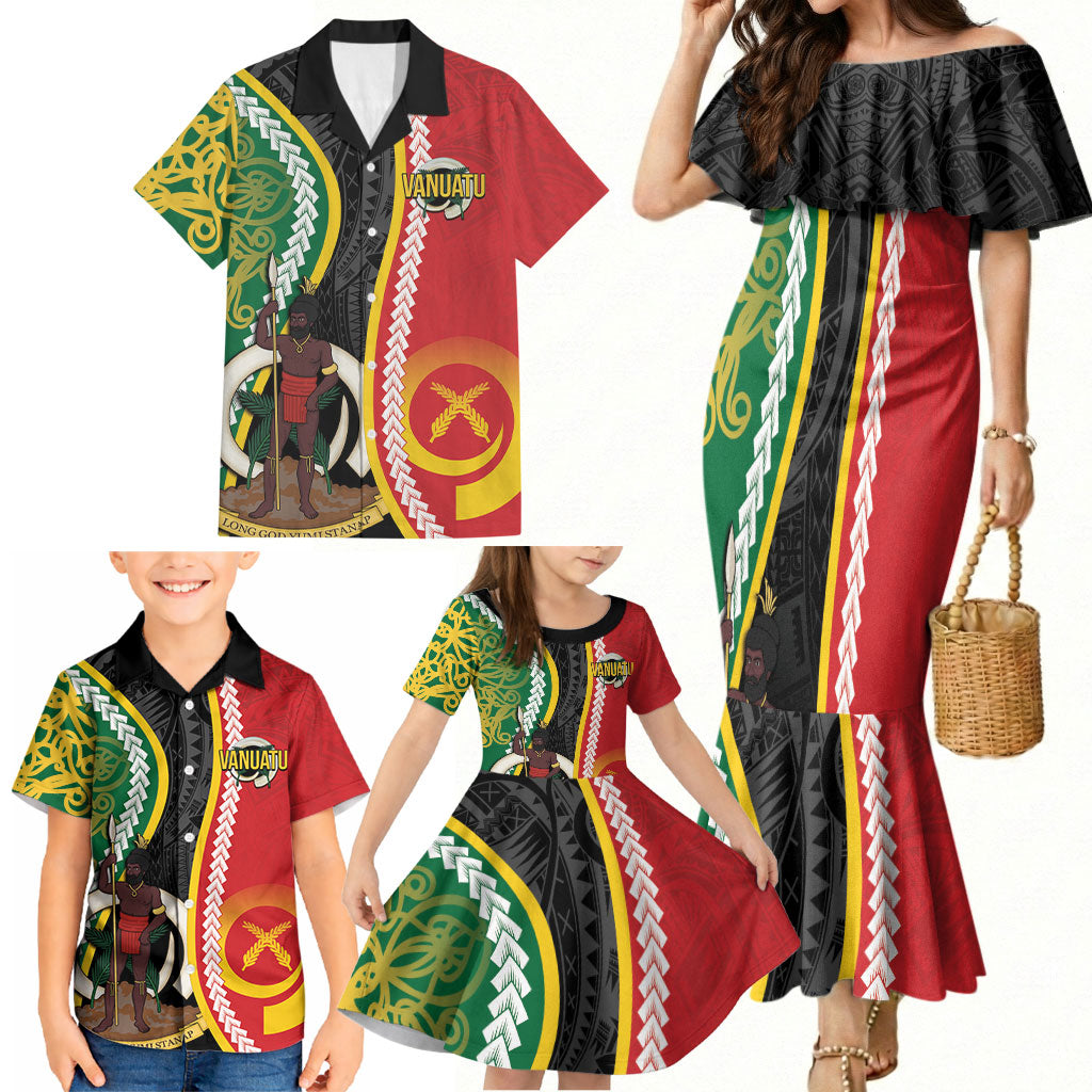 Ni-Vanuatu Indipendens Dei Celebretem Family Matching Mermaid Dress and Hawaiian Shirt Yumi Yumi Yumi