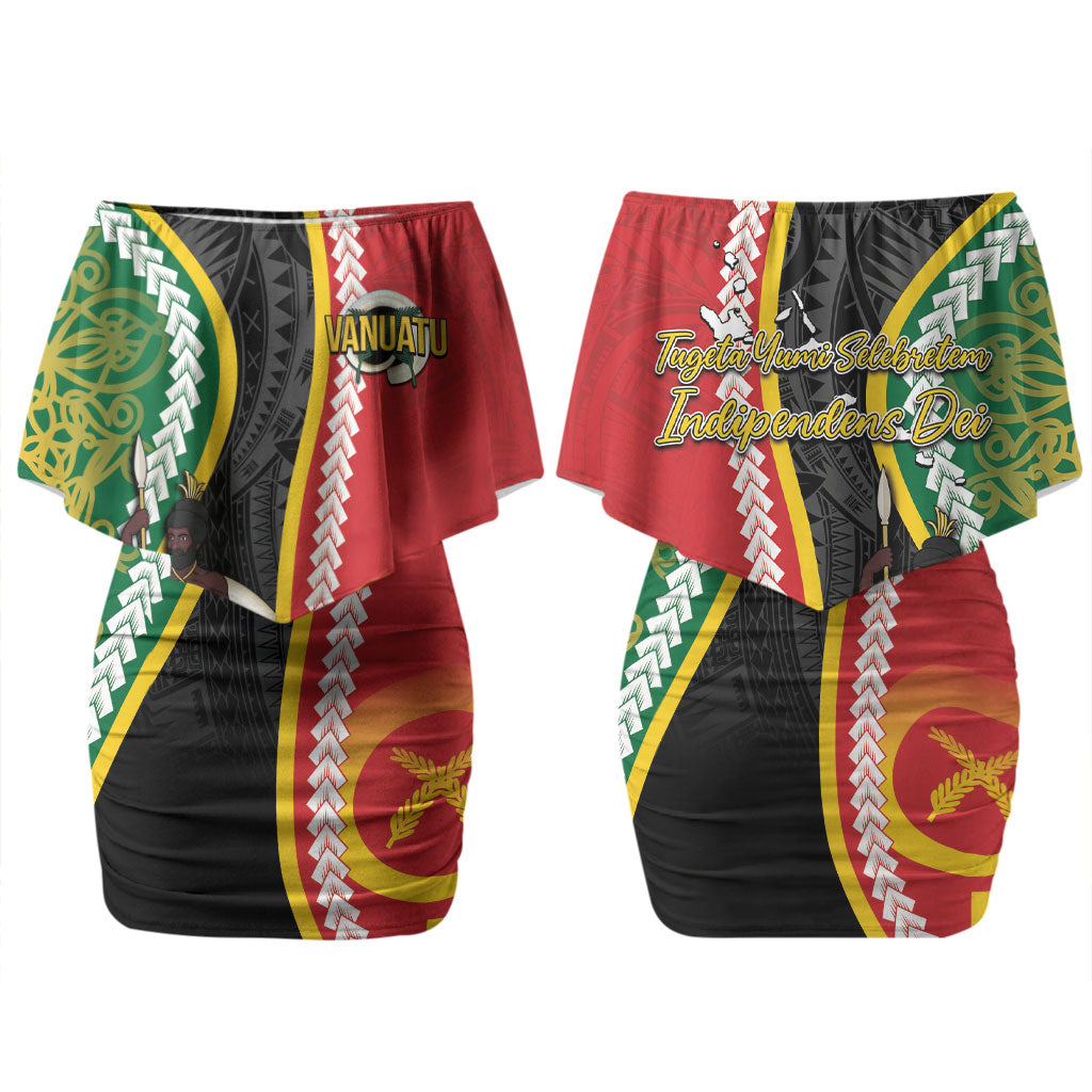 Ni-Vanuatu Indipendens Dei Celebretem Family Matching Off Shoulder Short Dress and Hawaiian Shirt Yumi Yumi Yumi