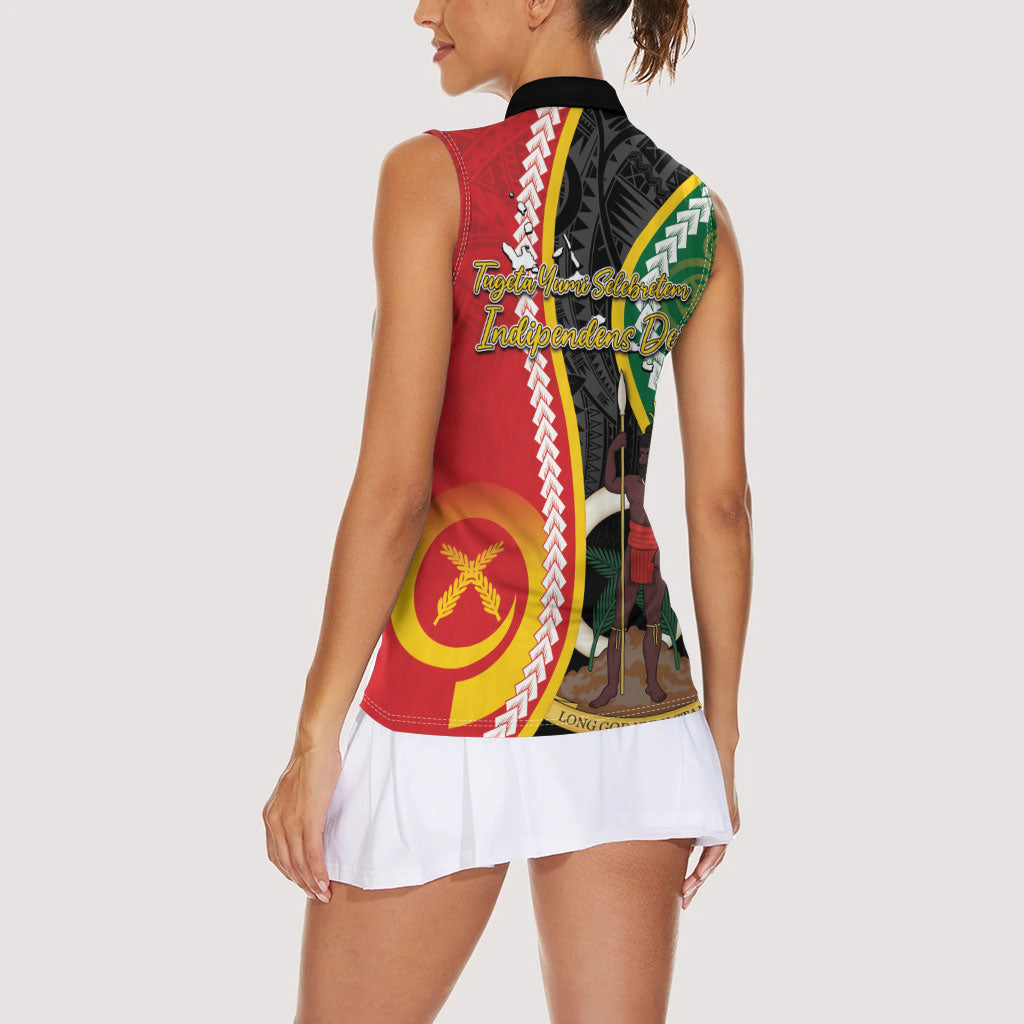 Ni-Vanuatu Indipendens Dei Celebretem Women Sleeveless Polo Shirt Yumi Yumi Yumi