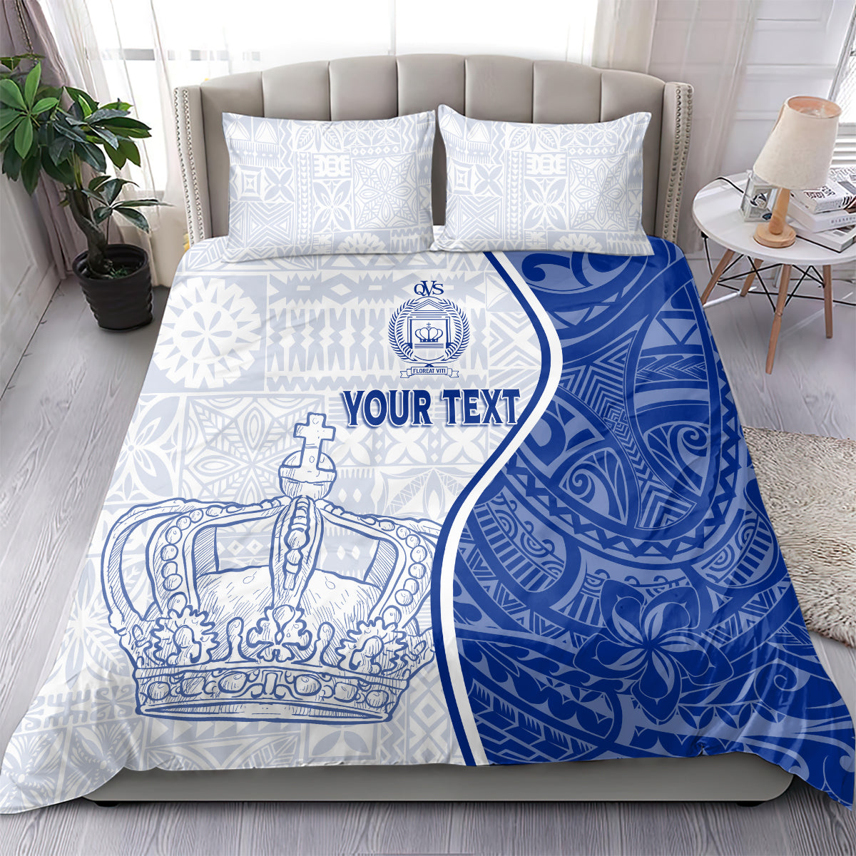 Personalised Queen Victoria School Bedding Set QVS Old Boys LT7 - Polynesian Pride
