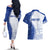 Personalised Queen Victoria School Couples Matching Off The Shoulder Long Sleeve Dress and Hawaiian Shirt QVS Old Boys LT7 - Polynesian Pride