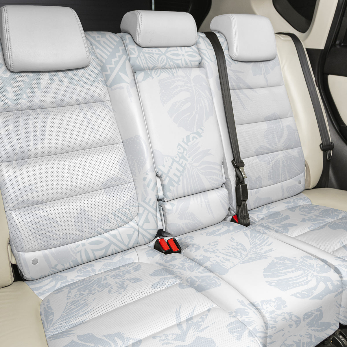 Samoa White Sunday Back Car Seat Cover Hibiscus Special