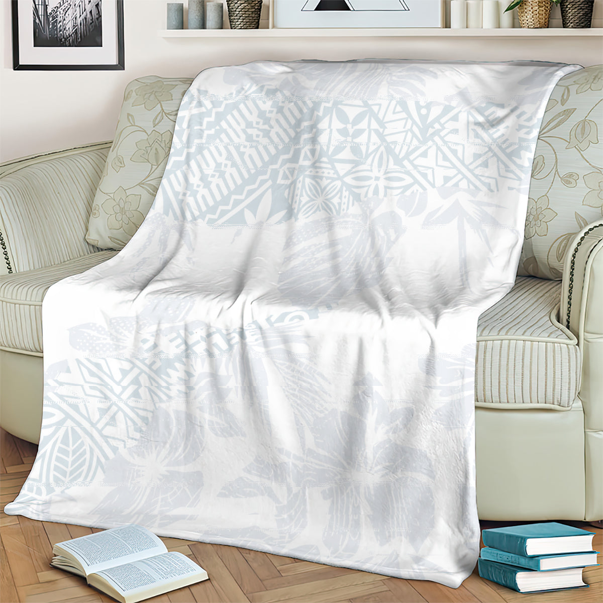 Samoa White Sunday Blanket Hibiscus Special LT7 - Polynesian Pride