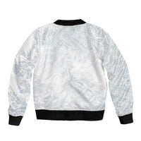 Samoa White Sunday Bomber Jacket Hibiscus Special LT7 - Polynesian Pride