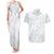 Samoa White Sunday Couples Matching Tank Maxi Dress and Hawaiian Shirt Hibiscus Special LT7 White - Polynesian Pride