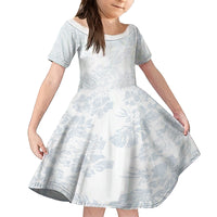 Samoa White Sunday Family Matching Off Shoulder Long Sleeve Dress and Hawaiian Shirt Hibiscus Special LT7 Daughter's Dress White - Polynesian Pride