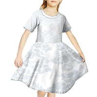Samoa White Sunday Kid Short Sleeve Dress Hibiscus Special LT7 - Polynesian Pride