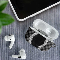 Hawaii Aloha Plumeria Lei Black Palaka AirPods Case - Polynesian Pride