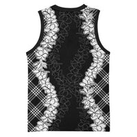 Hawaii Aloha Plumeria Lei Black Palaka Basketball Jersey LT7 - Polynesian Pride