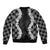 Hawaii Aloha Plumeria Lei Black Palaka Bomber Jacket - Polynesian Pride