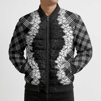 Hawaii Aloha Plumeria Lei Black Palaka Bomber Puffer Jacket LT7 - Polynesian Pride