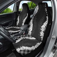 Hawaii Aloha Plumeria Lei Black Palaka Car Seat Cover - Polynesian Pride