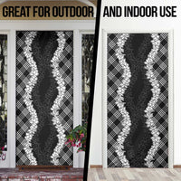 Hawaii Aloha Plumeria Lei Black Palaka Door Cover - Polynesian Pride