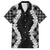 Hawaii Aloha Plumeria Lei Black Palaka Family Matching Long Sleeve Bodycon Dress and Hawaiian Shirt - Polynesian Pride