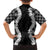 Hawaii Aloha Plumeria Lei Black Palaka Family Matching Off The Shoulder Long Sleeve Dress and Hawaiian Shirt - Polynesian Pride
