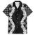 Hawaii Aloha Plumeria Lei Black Palaka Family Matching Off The Shoulder Long Sleeve Dress and Hawaiian Shirt - Polynesian Pride