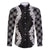 Hawaii Aloha Plumeria Lei Black Palaka Family Matching Off The Shoulder Long Sleeve Dress and Hawaiian Shirt - Polynesian Pride