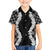 Hawaii Aloha Plumeria Lei Black Palaka Family Matching Off The Shoulder Long Sleeve Dress and Hawaiian Shirt - Polynesian Pride