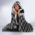 Hawaii Aloha Plumeria Lei Black Palaka Hooded Blanket - Polynesian Pride