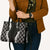 Hawaii Aloha Plumeria Lei Black Palaka Leather Bag - Polynesian Pride