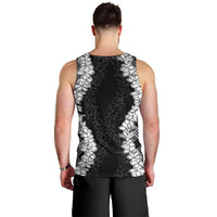 Hawaii Aloha Plumeria Lei Black Palaka Men Tank Top LT7 - Polynesian Pride
