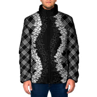 Hawaii Aloha Plumeria Lei Black Palaka Padded Jacket LT7 Men Black - Polynesian Pride