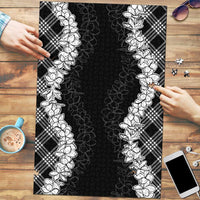 Hawaii Aloha Plumeria Lei Black Palaka Puzzle LT7 Black - Polynesian Pride