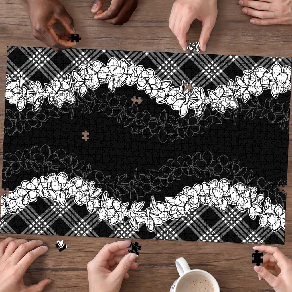 Hawaii Aloha Plumeria Lei Black Palaka Puzzle LT7 - Polynesian Pride