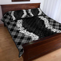 Hawaii Aloha Plumeria Lei Black Palaka Quilt Bed Set - Polynesian Pride