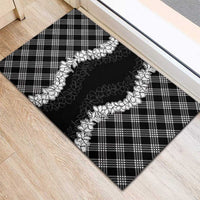 Hawaii Aloha Plumeria Lei Black Palaka Rubber Doormat LT7 - Polynesian Pride