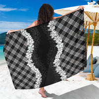 Hawaii Aloha Plumeria Lei Black Palaka Sarong - Polynesian Pride