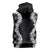 Hawaii Aloha Plumeria Lei Black Palaka Sleeveless Zip Hoodie - Polynesian Pride