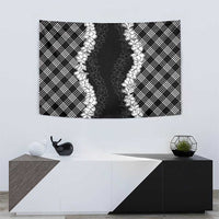 Hawaii Aloha Plumeria Lei Black Palaka Tapestry - Polynesian Pride