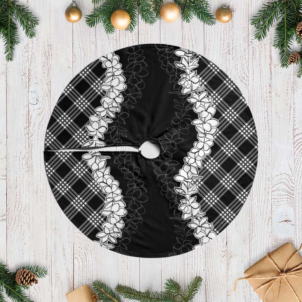 Hawaii Aloha Plumeria Lei Black Palaka Tree Skirt LT7 Casual Black - Polynesian Pride
