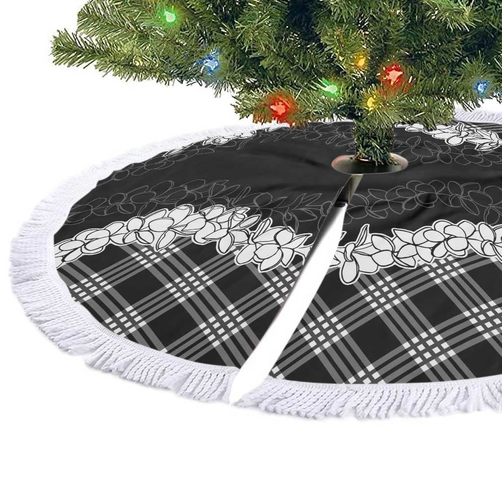 Hawaii Aloha Plumeria Lei Black Palaka Tree Skirt LT7 - Polynesian Pride