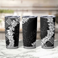 Hawaii Aloha Plumeria Lei Black Palaka Tumbler Cup - Polynesian Pride