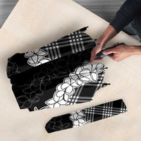 Hawaii Aloha Plumeria Lei Black Palaka Umbrella - Polynesian Pride